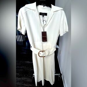 Gucci Collar Dress w/ Bamboo Belt. Size 38